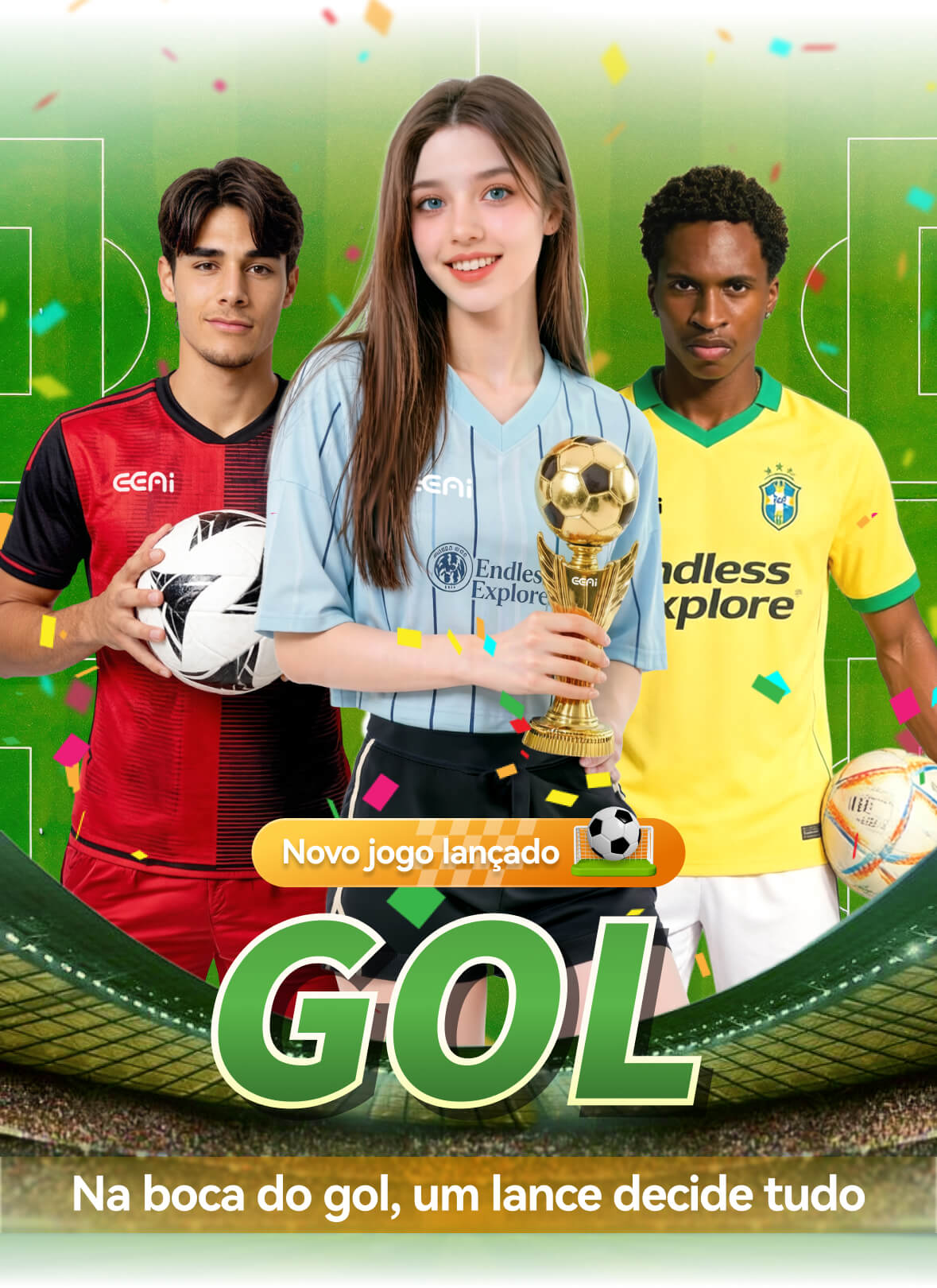 🔥 EEAI × PKAI Lançamento
⚽ GOAL – Jogo de Chute com IA ao Vivo
O novo jogo de chute com IA inspirado na Copa do Mundo já está disponível na EEAI.
Desenvolvido por EEAI e PKAI, combina vídeo real com lógica de IA para uma experiência mais rápida e interativa.
🎯 Primeira experiência de chute com IA ao vivo
Vídeo real + lógica de IA
Resultados e pagamentos instantâneos
⚡ Jogabilidade rápida
Rodadas curtas, resposta imediata
💡 Apostas Goal / No Goal
Múltiplos resultados com estratégia
🎮 Clima de Copa do Mundo
Mais imersivo e envolvente